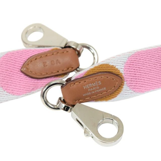 【Aランク】 エルメス HERMES バンドリエール サングル フリッパーボール 25mm トワル (キャンバス) / スイフト (レザー) SV金具 Z刻印 (2021年) ショルダーストラップ ホワイト / ピンク / セサミ 正規品 美品 中古 mbm28023_3