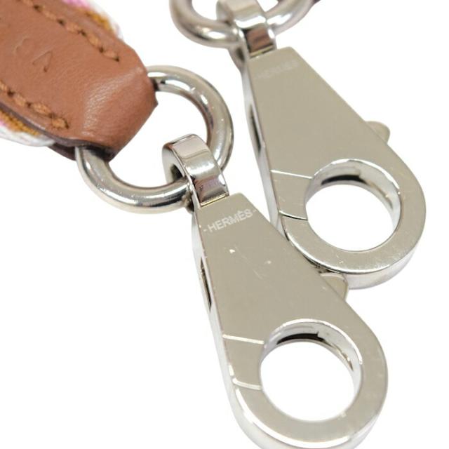【Aランク】 エルメス HERMES バンドリエール サングル フリッパーボール 25mm トワル (キャンバス) / スイフト (レザー) SV金具 Z刻印 (2021年) ショルダーストラップ ホワイト / ピンク / セサミ 正規品 美品 中古 mbm28023_6