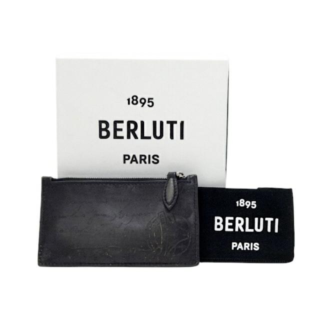 【ABランク】 ベルルッティ Berluti レザコア マキシ スクリットー ロング ジップ カードホルダー ヴェネチアレザー C12OBP カードケース ブラック 正規品 中古 mbn01011