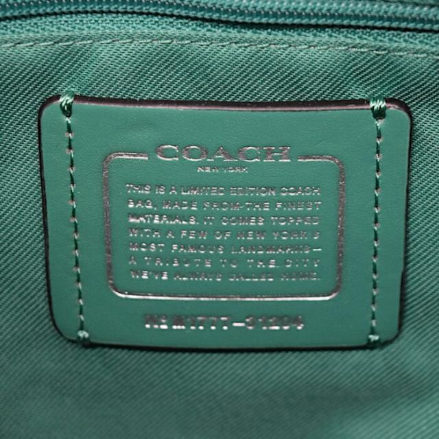 【SAランク】 コーチ COACH NY ストーリーズ スカイライン シグネチャー トートバッグ PVC / レザー 31204 手提げかばん 肩掛け 通勤 通学 レディース グレー /ブラック / グリーン 正規品 極美品 中古 mbn03003 SAランク】 コーチ COACH NY ストーリーズ スカイライン シグネチャー