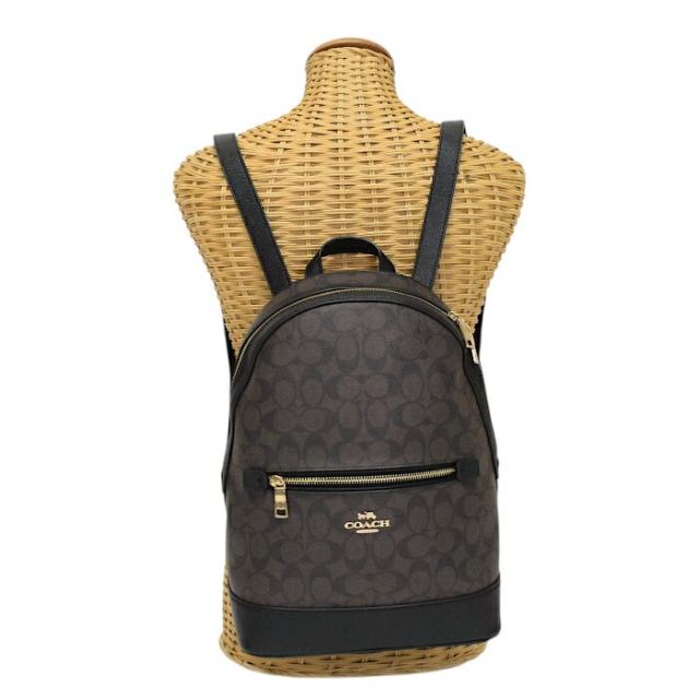 コーチ PVC シグネチャー リュック バックパック ダークブラウン COACH