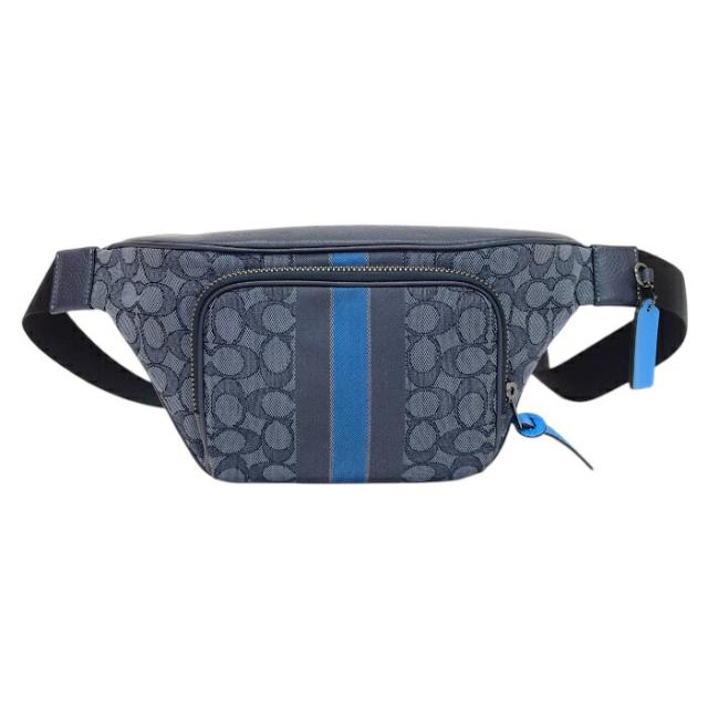 コーチ ボディバッグ トンプソン スリングバッグ ネイビー　レザー 美品】コーチ ボディバッグ トンプソン スリングバッグ ネイビー