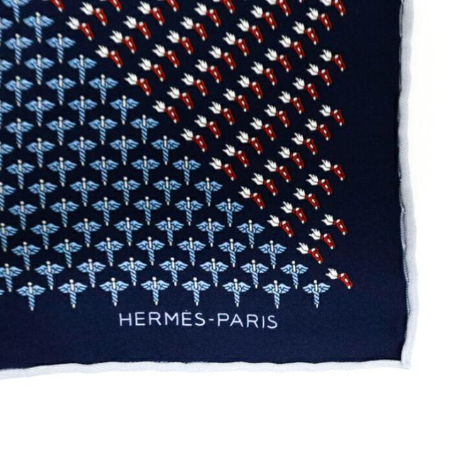 極美品☆HERMES エルメス☆プチカレ45 シルクスカーフ ブルー リボン SAランク】 エルメス HERMES スカーフ カレ 45 シルク100％ プチカレ