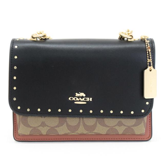 【Aランク】 コーチ COACH クレア クロスボディ シグネチャー キャンバス ウィズ リベット スムース レザー / PVC / スネーク エンボスド レザー 90400 ショルダーバッグ レディース カーキ マルチ (ベージュ / ブラウン) / ブラック 正規品 美品 中古 mbo09005 Aランク】 コーチ COACH クレア クロスボディ シグネチャー キャンバス