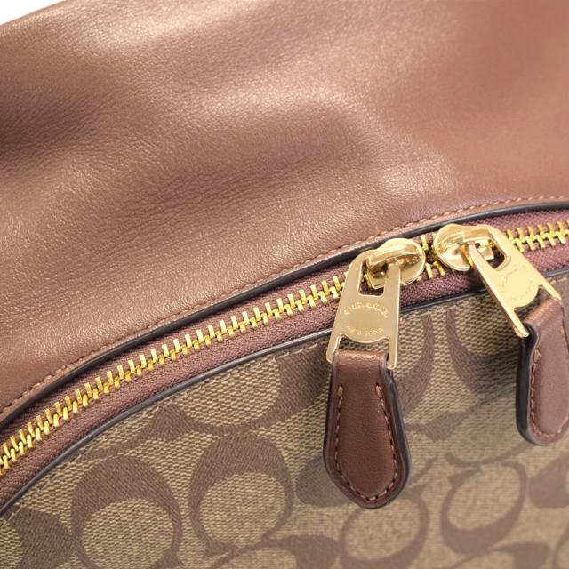 【ABランク】 コーチ COACH チャーリー バックパック PVC / レザー シグネチャー F58314 リュック デイパック メンズ レディース ベージュ / ブラウン 正規品 中古 mbo22001_9