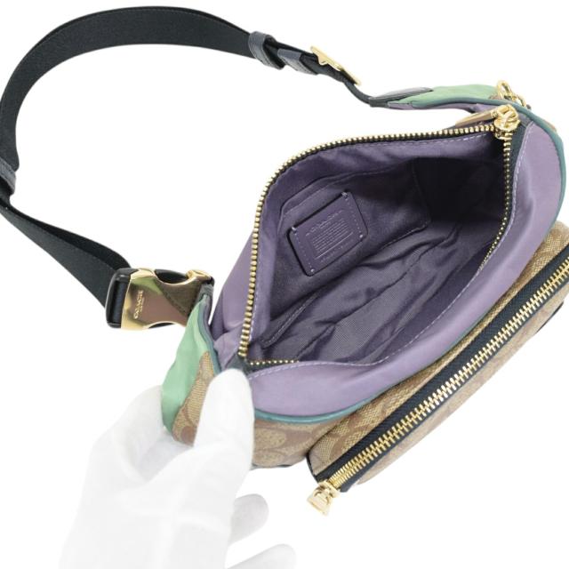 ABランク】 コーチ COACH ボディバッグ PVC / レザー シグネチャー