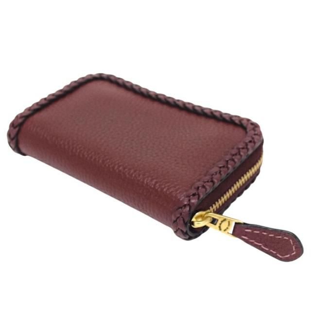 【SAランク】 コーチ COACH スモール ジップ アラウンド カード ケース ブレイド ポリッシュド ペブル レザー /スムース レザー CJ876 パスケース ケース ラウンドファスナー レディース ブラス (ゴールド) / ルージュ (レッド) 正規品 極美品 中古 mbp06001 SAランク】 コーチ COACH スモール ジップ アラウンド カード ケース
