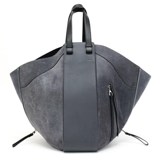 【Bランク】 ロエベ LOEWE ハンモック トート カーフレザー / スエード アナグラム A538H02X01 ハンドバッグ トートバッグ 手提げかばん レディース メンズ アンスラサイト (グレー) 正規品 中古 mbp19001 Bランク】 ロエベ LOEWE ハンモック トート カーフレザー / スエード