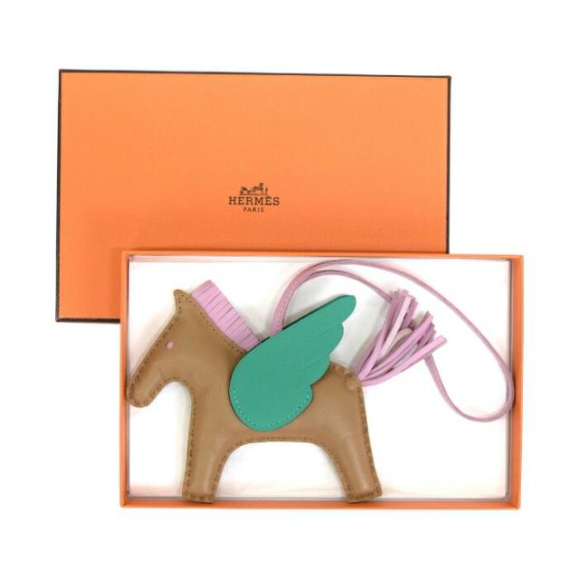 【SAランク】 エルメス HERMES ペガサス MM アニョーミロ (ラムスキン) レザー U刻印 (2022年) ロデオチャーム バッグアクセサリー レディース メンズ チャイ (ベージュ) / モーブシルベストル (ピンク) / ミント (グリーン) 正規品 極美品 中古 mbp26008
