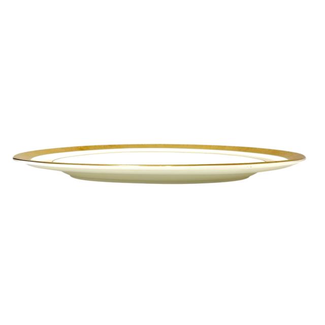 【ABランク】 ウェッジウッド WEDGWOOD アスコット (ASCOT) オーバルプレート 35cm ボーンチャイナ (陶器) 金彩 イギリス製 廃盤品 黒壺 レディース メンズ ホワイト / ゴールド 正規品 中古 mbm07022