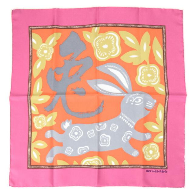 専用☆エルメススカーフ☆カレ45☆立体特別額装プチカレ☆ミニ☆ピンク