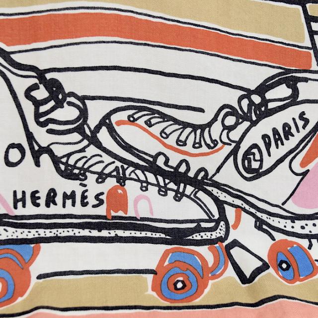 Aランク】 エルメス HERMES スカーフ カレ 140 カレジェアン カシミヤ