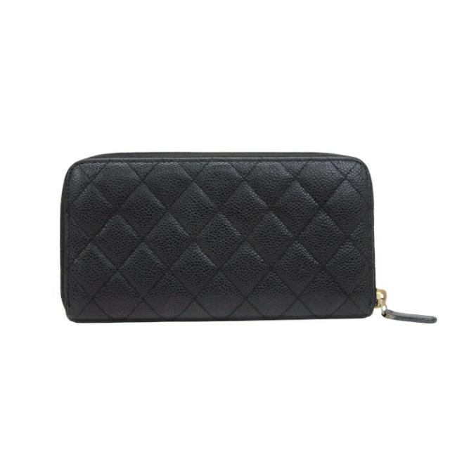 【Bランク】 シャネル CHANEL ロングジップウォレット キャビアスキン (レザー) GD金具 ココマーク A50097 長財布 ラウンドファスナー ロングウォレット 20番台 レディース メンズ ブラック 正規品 中古 mbq19005 Bランク】 シャネル CHANEL ロングジップウォレット キャビアスキン