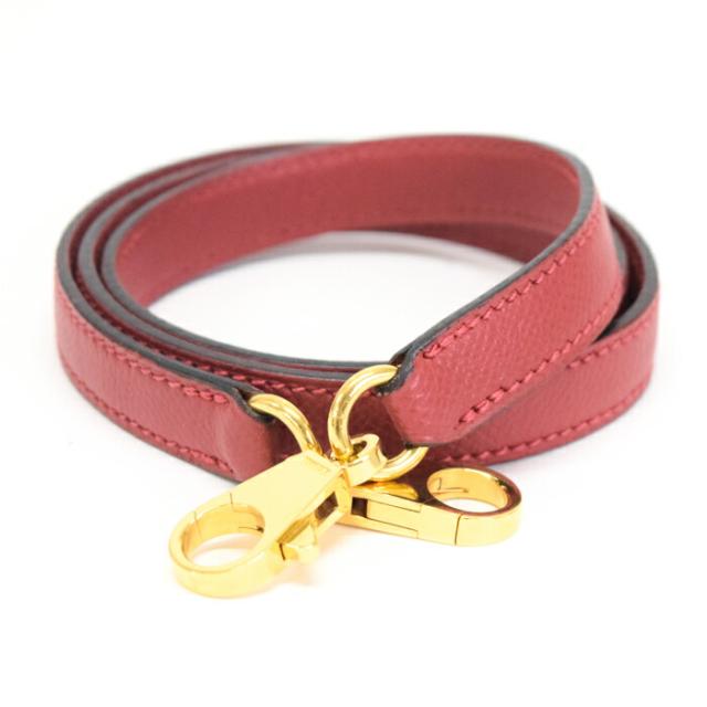 【ABランク】 エルメス HERMES ショルダーストラップ バンドリエール クシュベル (レザー) GD金具 □C刻印 (1999年) バッグ アクセサリー ケリー ボリード 交換用 ルージュヴィフ (レッド) 正規品 中古 mbq26002