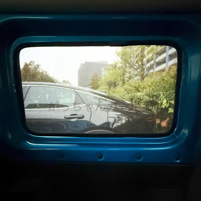 SUZUKI  スズキ ジムニー ジムニーシエラ用 メッシュサンシェード 運転席 助手席 後部座席 リアガラス 5枚セット マグネット サンシェード サイド メッシュ 車 プライバシー保護 磁石貼付 反射 遮光 遮熱 着脱簡単 日よけ 紫外線対策 アウトドア レジャー_9