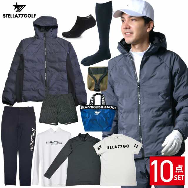 STELLA77GOLF 福袋 2024 メンズ  10点 セット ゴルフ ゴルフウェア ゴルフ用 セール MENS　福袋BOX　メンズ　トップス　ボトム　アウター M L XL XXL 大きいサイズ　HAPPYBAGふくぶくろ 送料無料 コーデセット 全身コーデ コーディネート  コーディネートセットの通販は