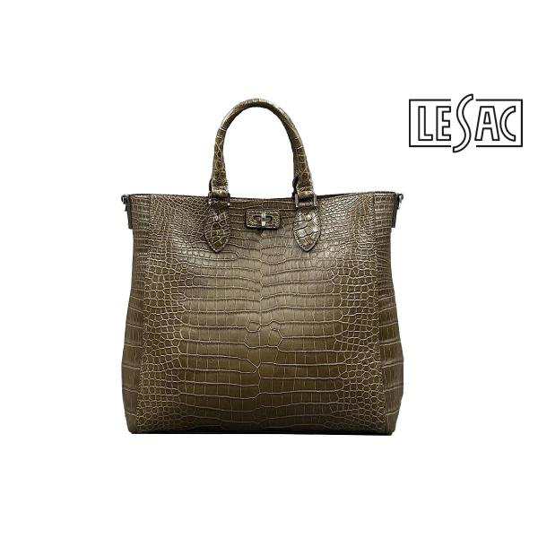 レザック バッグ クロコ トートバッグ CALON カーキ 国産(日本製) LE`SAC caloncrocoの通販は