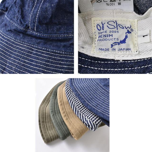 orslow / US NAVY HAT (03-001) オアスロウ ユーエスネイビー ハット 全5色 (DENIM ONE WASH・HICKORY STRIPE・KHAKI・REVERSE SATEEN GREEN・HERRINGBONE GREEN)_16