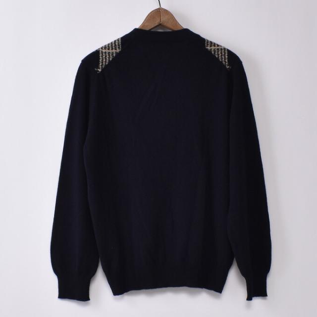 ★50％OFF SALE！ John Laing / Argyle V neck Cardigan / 100% Pure Cashmere / NAVY ジョンレイン / アーガイルVネックカーディガン セーター / ピュアカシミア / ネイビー