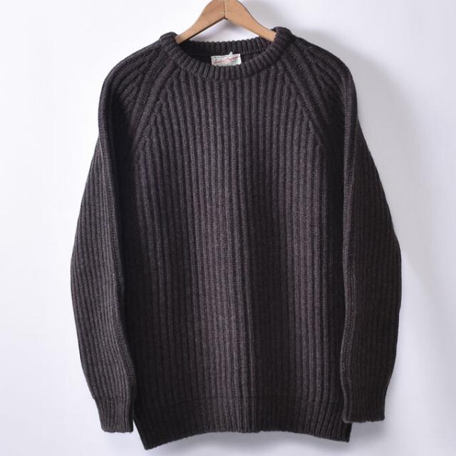 ★50％OFF SALE！ SCOTT & CHARTERS / スコット＆チャーターズ クルーネックセーター カーディガンステッチ アゼ編み スーパージーロンラムウール 全3色_2