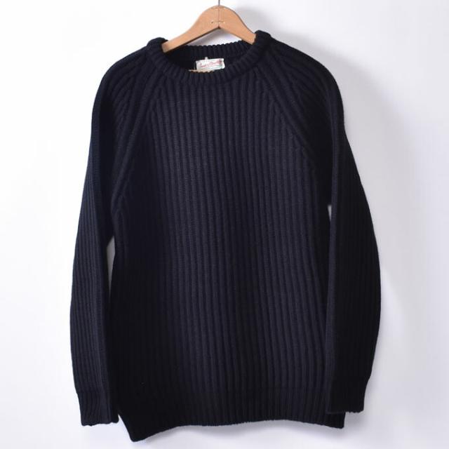 ★50％OFF SALE！ SCOTT & CHARTERS / スコット＆チャーターズ クルーネックセーター カーディガンステッチ アゼ編み スーパージーロンラムウール 全3色_3
