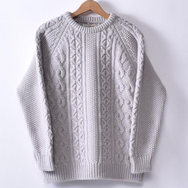 ★50％OFF SALE！ SCOTT & CHARTERS / スコット＆チャーターズ クルーネックセーター アランパターン スーパージーロンラムウール 全3色_2