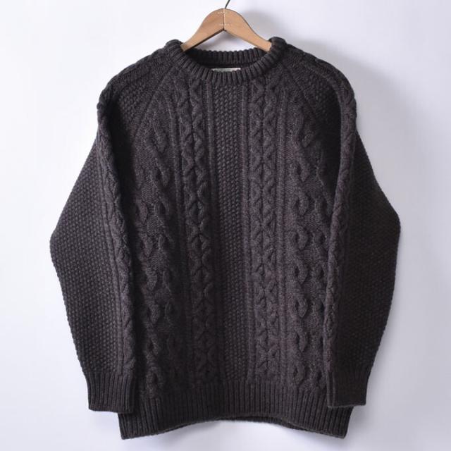 ★50％OFF SALE！ SCOTT & CHARTERS / スコット＆チャーターズ クルーネックセーター アランパターン スーパージーロンラムウール 全3色_3