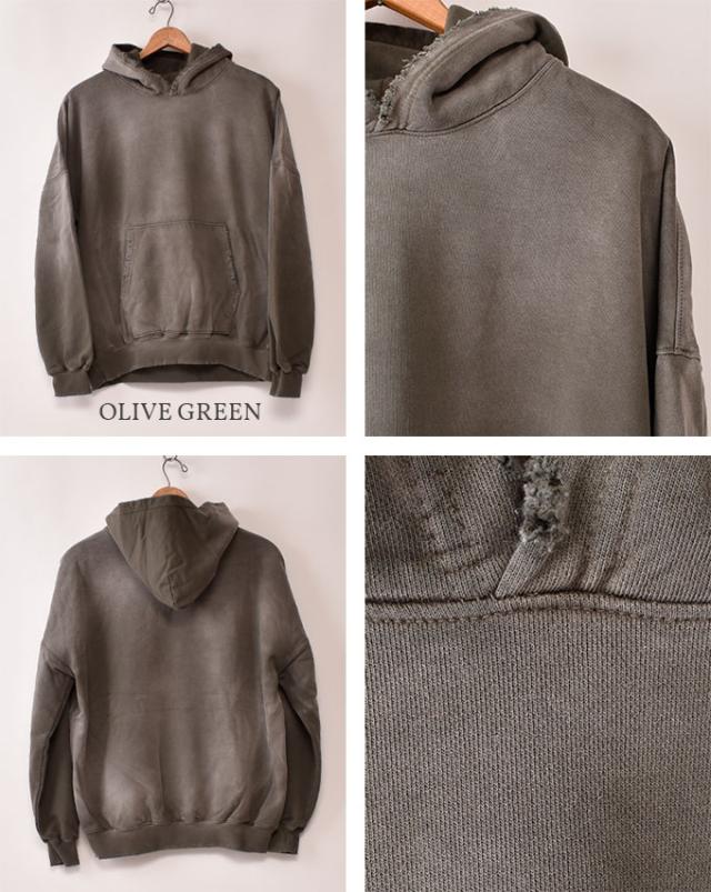 MOOJIMOOJI / OVERSIZED CROP HOODIE AGED ムージームージー / オーバーサイズ クロップ フーディー エイジド パーカー 全9色_9