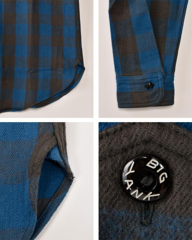 BIG YANK / Y1945 FLANNEL SHIRT BLOCK CHECK / BLUE ビッグヤンク / Y1945 フランネルシャツ ブロックチェック / ブルー_3