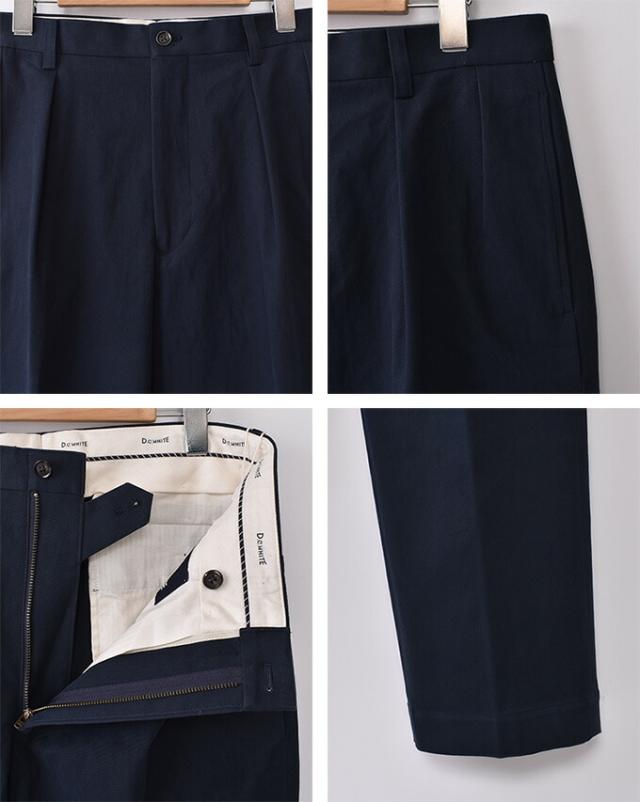ディーシーホワイト / ザ ネイビー ツープリーツ トラウザー