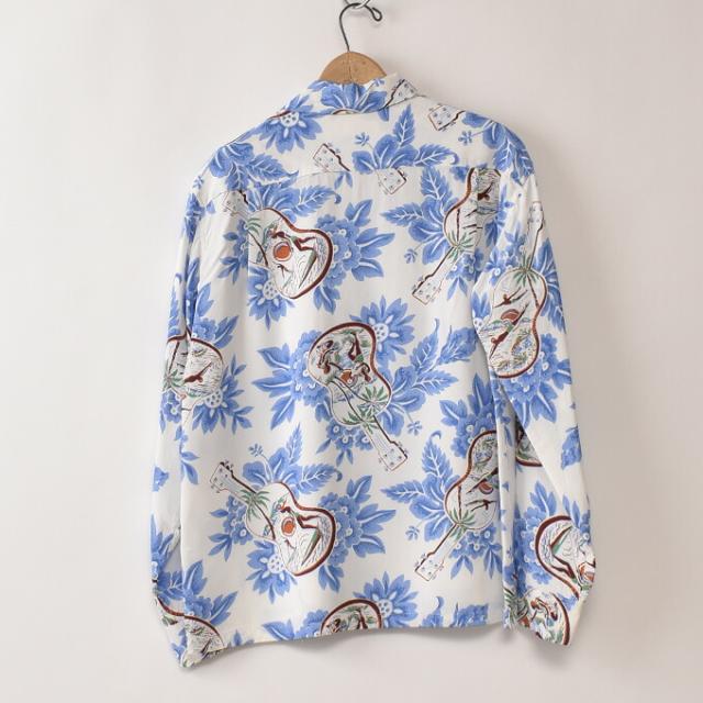 東洋エンタープライズ サンサーフ / Lot No.SS29603 / 長袖 レーヨン アロハシャツ ハワイアンシャツ / オフホワイト SUN SURF / "UNKULELE MELODY" / 105) OFF WHITE_1
