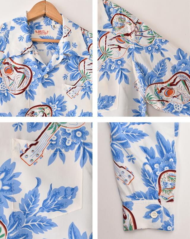 東洋エンタープライズ サンサーフ / Lot No.SS29603 / 長袖 レーヨン アロハシャツ ハワイアンシャツ / オフホワイト SUN SURF / "UNKULELE MELODY" / 105) OFF WHITE_2