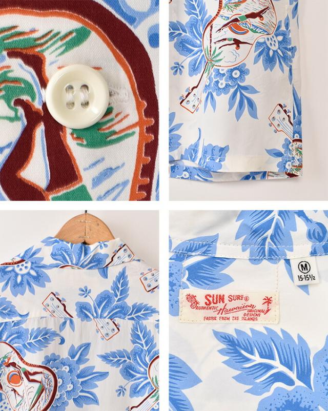 東洋エンタープライズ サンサーフ / Lot No.SS29603 / 長袖 レーヨン アロハシャツ ハワイアンシャツ / オフホワイト SUN SURF / "UNKULELE MELODY" / 105) OFF WHITE_3