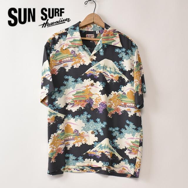 東洋エンタープライズ サンサーフ / Lot No.SS39618 / 半袖 レーヨン アロハシャツ ハワイアンシャツ / ブラック SUN SURF / “ANCIENT CAPITAL”  / 119) BLACK