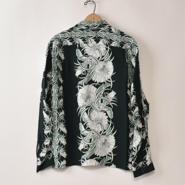 東洋エンタープライズ サンサーフ / Lot No.SS29602 / 長袖 レーヨン アロハシャツ ハワイアンシャツ / グリーン SUN SURF / "NIGHT BLOOMING CEREUS BORDER" / 145) GREEN_1