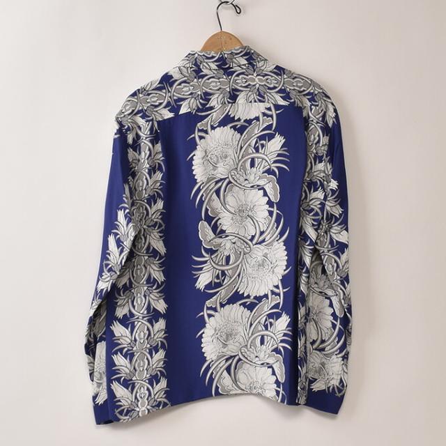 東洋エンタープライズ サンサーフ / Lot No.SS29602 / 長袖 レーヨン アロハシャツ ハワイアンシャツ / ブルー SUN SURF / "NIGHT BLOOMING CEREUS BORDER" / 125) BLUE_1
