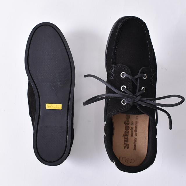 ★40％OFF SALE！ YUKETEN / BOAT SHOE w/camp sole / FO Nero ユケテン / モカシン デッキシューズ / ブラック スウェード_3