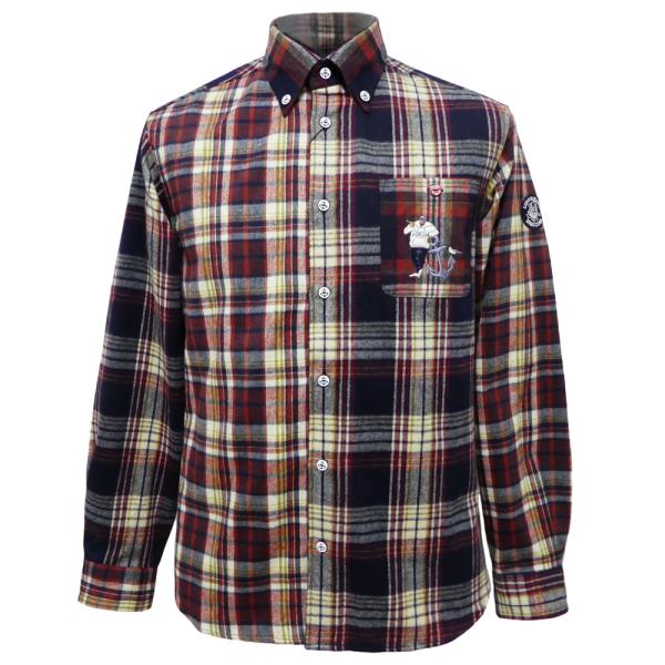 40%OFF 秋冬 シナコバ 暖かシャギーチェック切り替え 長袖ネルシャツ (赤系) SH*0122224050960の通販は