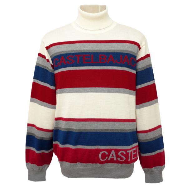 50%OFF 秋冬 カステルバジャック 薄手タートルネックセーター (白マルチ)  SW*02723346110801の通販は