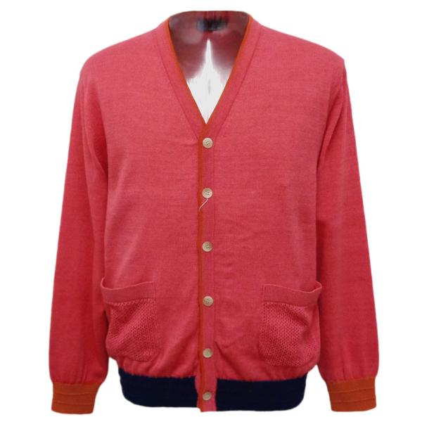 40%OFF 春夏 ミラショーン 綿×麻 Vネックニットカーディガン(ピンクマルチ) KD*04732316610970の通販は