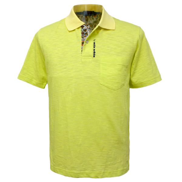 40%OFF 春夏 ミラショーン 柔らかコットン天竺の半袖 ポロシャツ 黄色  PS*04732327415830の通販は