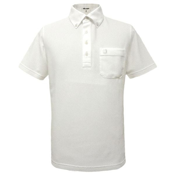 40%OFF 春夏 ミラショーン 柔らかハニカムメッシュ 半袖ボタンダウンポロシャツ 白 TS*04733327415501の通販は