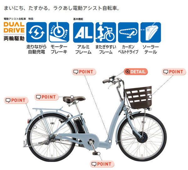 【150店舗突破感謝祭！ポイント7％】ラクット24 24インチ RK4B45 2024年モデル / ブリヂストン 電動アシスト自転車_6