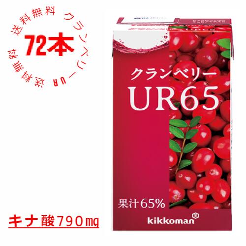 【キッコーマン公式通販】【 送料当店負担 72本セット】クランベリーUR　クランベリージュース　クランベリーUR65　125ml×72本 4箱の通販は