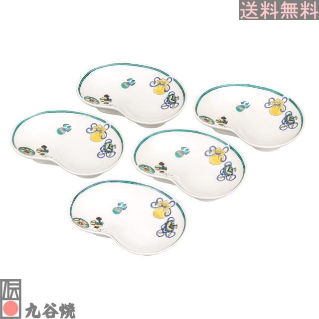 九谷焼 5.8号皿揃 宝づくし_1