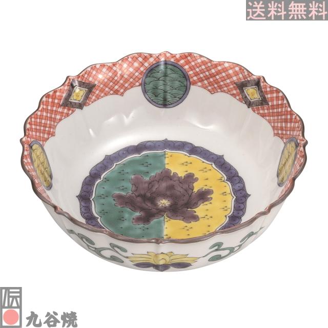 九谷焼 6号鉢 色絵牡丹文