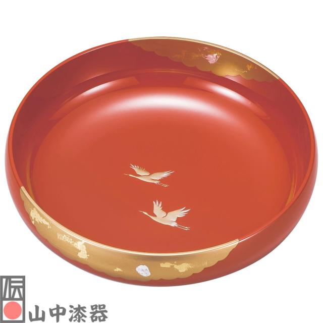 山中漆器 8.0盛鉢 光輝 洗朱
