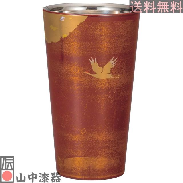 山中漆器 漆磨二重ストレートカップ かがやき 白檀 赤の通販は
