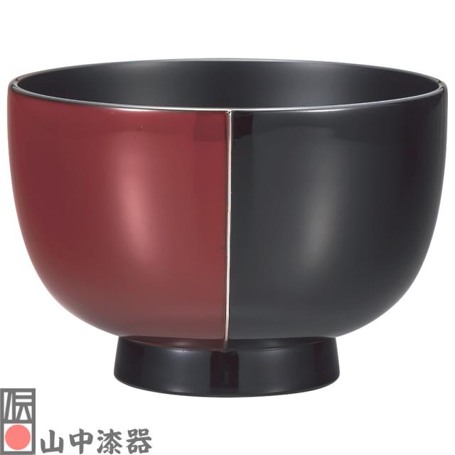 山中漆器 木製銀彩利休汁椀 朱