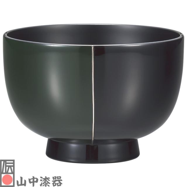 山中漆器 木製銀彩利休汁椀 緑
